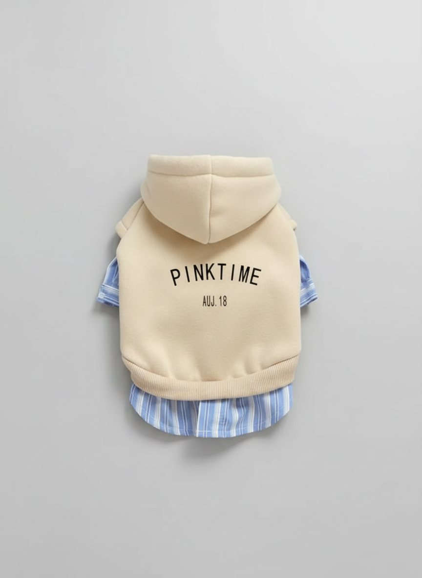 Zoom sur le Sweat Color Time pour chien, motifs colorés et tissu doux