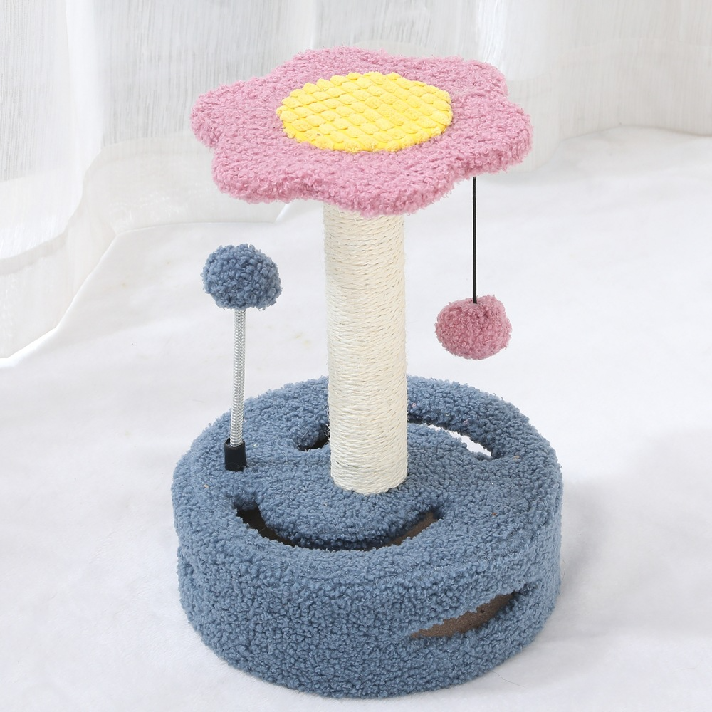 Arbre à chat design floral, plusieurs niveaux avec motifs fleurs