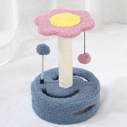 Arbre à chat design floral, plusieurs niveaux avec motifs fleurs