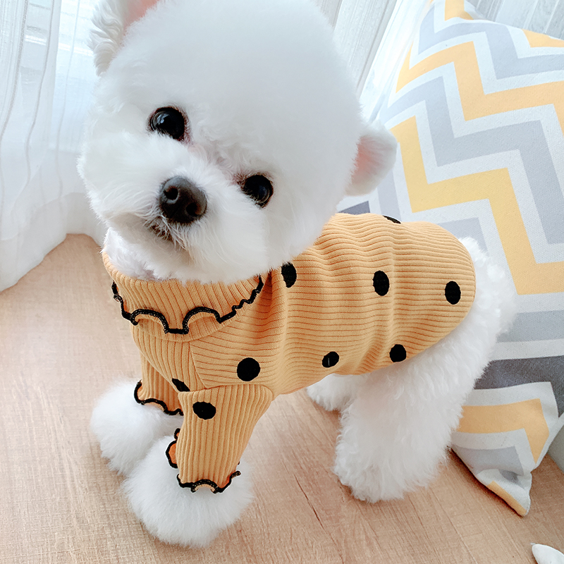 Zoom sur le Pull Pearly pour chien, maille torsadée et finition soignée