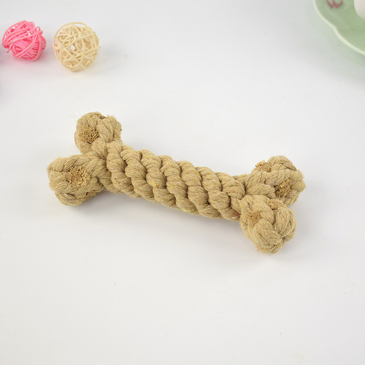 Jouet à mâcher pour chien, en corde tressée avec nœuds